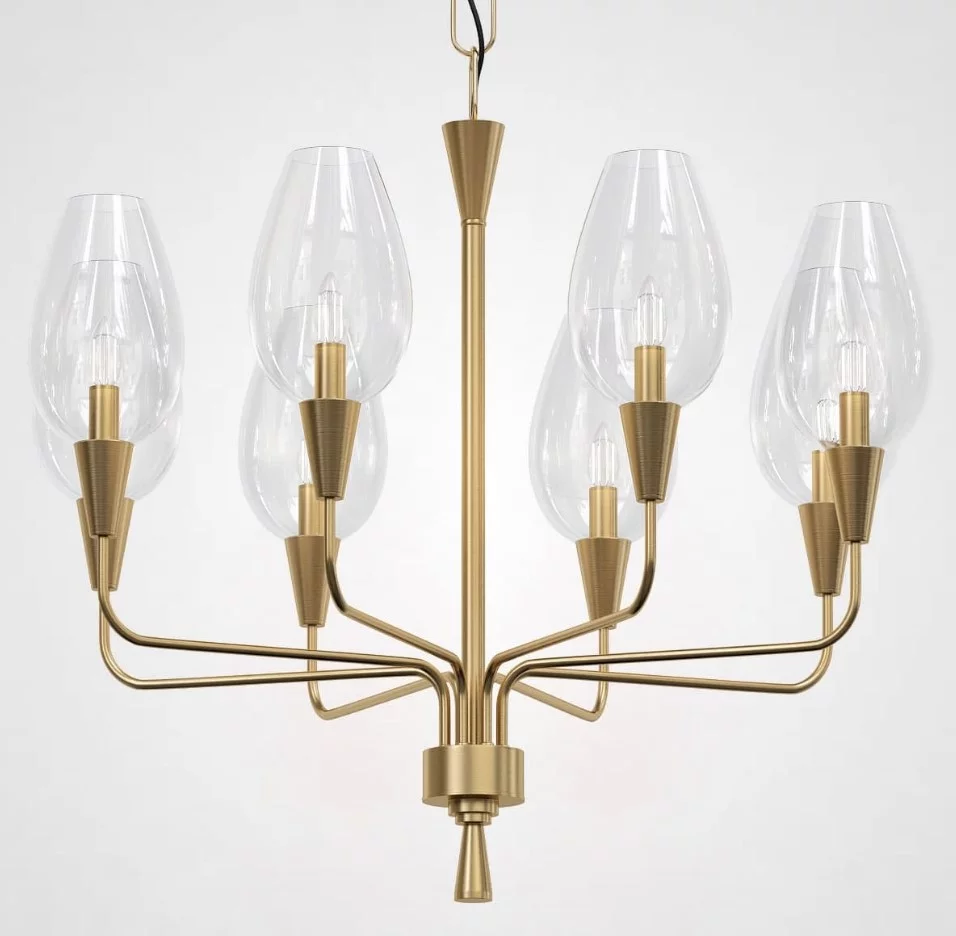 Подвесная Дизайнерская Люстра Viola 8 Прозрачный By Imperiumloft
