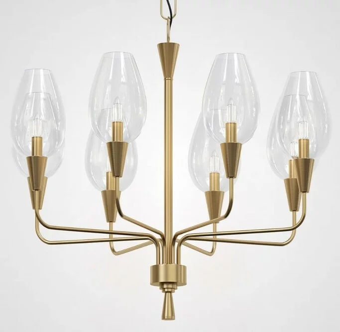 Подвесная Дизайнерская Люстра Viola 8 Прозрачный By Imperiumloft