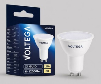 VOLTEGA Светодиодная лампа Ультра Стандарт MR16 12Вт 3000K 38° GU10 (3098)