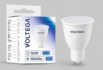 VOLTEGA Светодиодная лампа Базовая Стандарт MR16 12Вт 6500K 38° GU10 (3251)
