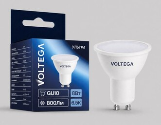 VOLTEGA Светодиодная лампа Ультра Стандарт MR16 8Вт 6500K 100° GU10 (3101)