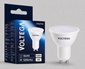 VOLTEGA Светодиодная лампа Ультра Стандарт MR16 12Вт 4000K 100° GU10 (3012)