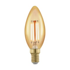 EGLO Лампа светодиодная филаментная диммируемая "Свеча", 4W (E14), 1700K, 320lm, золотая