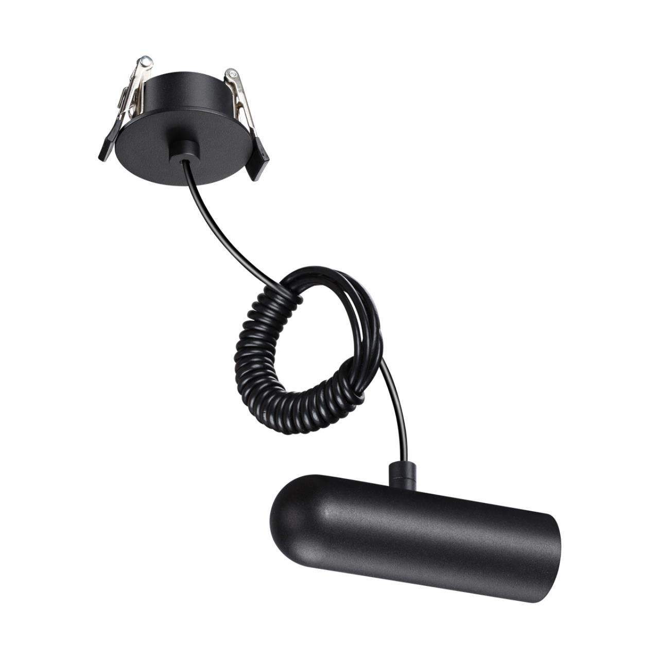 NOVOTECH 359384 KONST NT24 черный База встраиваемая для ввода питания с заглушкой и проводом-подвесо