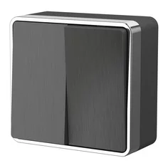 Werkel W5020004  Выключатель двухклавишный Gallant (графит рифленый)