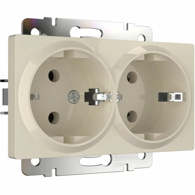 Werkel W1172003  Розетка двойная с заземлением (слоновая кость)