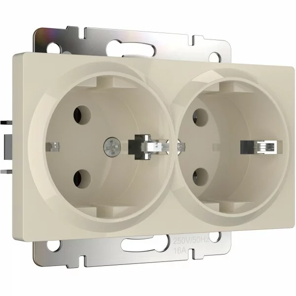 Werkel W1172003  Розетка двойная с заземлением (слоновая кость)