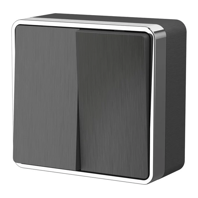 Werkel W5020004  Выключатель двухклавишный Gallant (графит рифленый)