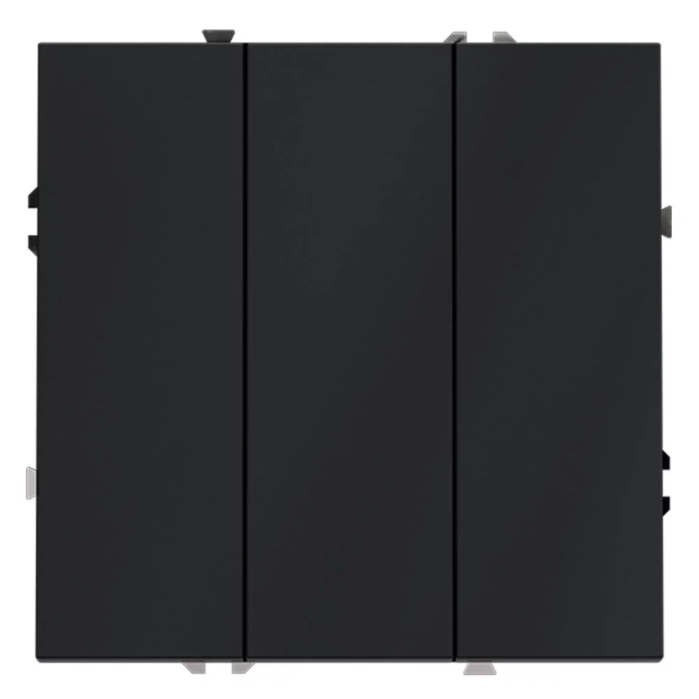 Выключатель встраиваемый VOLTUM S70 трехклавишный 10А, (графит) VLS030107