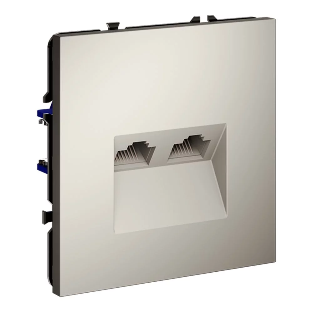 Розетка компьютерная встраиваемая VOLTUM S70 двойная RJ45+RJ45 кат.6, (кашемир) VLS060203