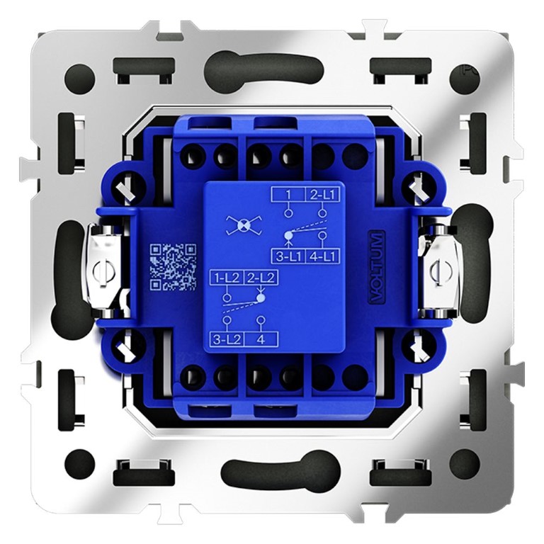 Перекрестный переключатель встраиваемый VOLTUM S70 одноклавишный 10А, (титан) VLS010506
