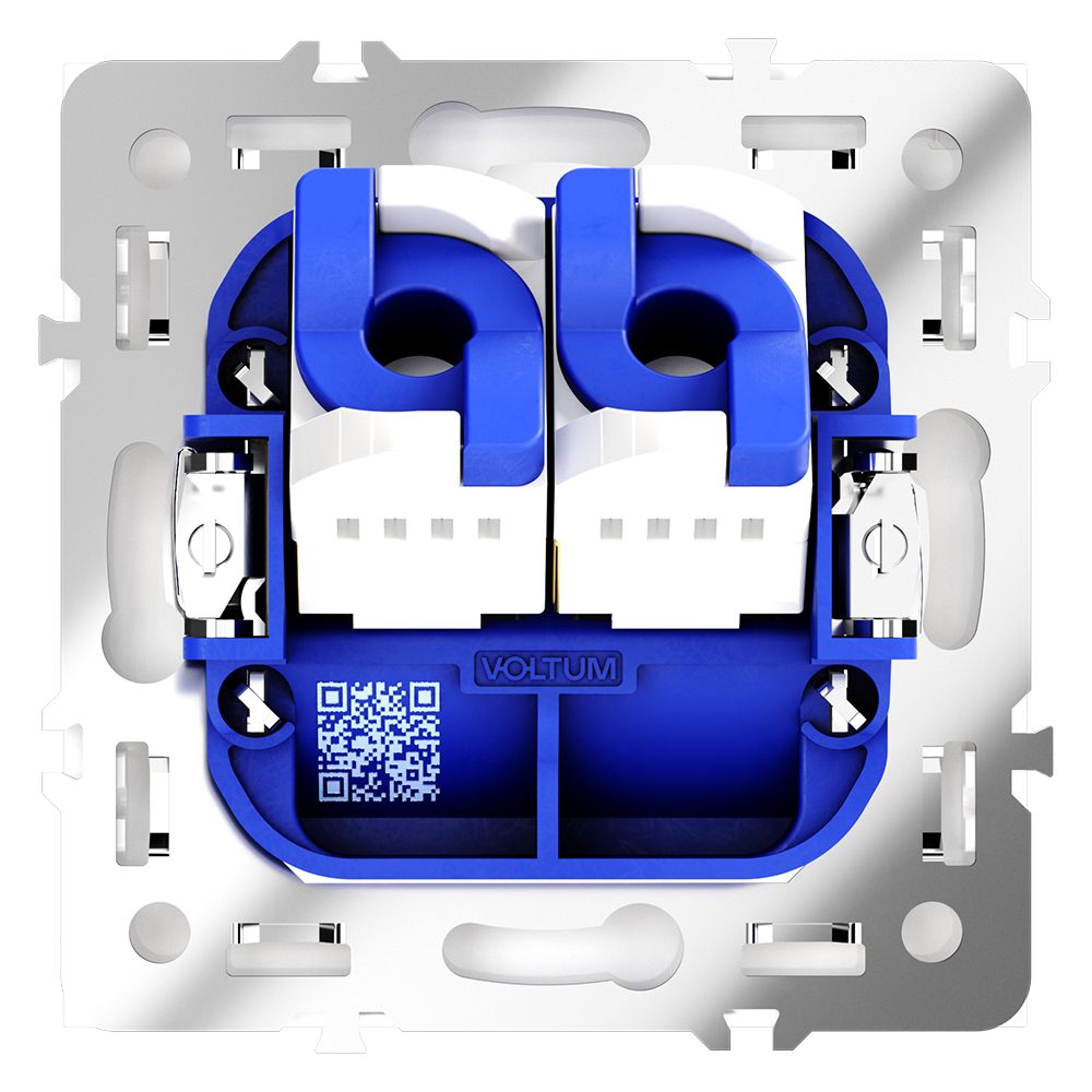 Розетка компьютерная встраиваемая VOLTUM S70 двойная RJ45+RJ45 кат.6, (белый глянцевый) VLS060201