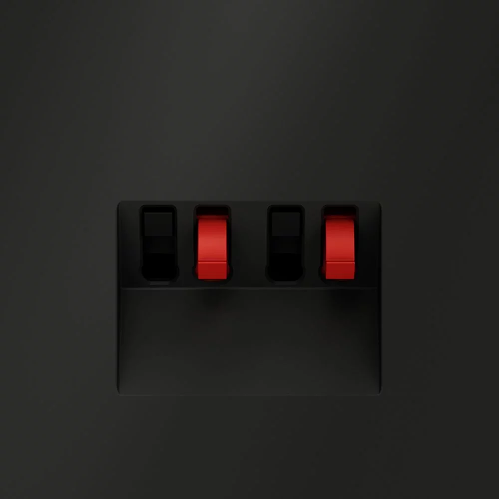 Розетка акустическая встраиваемая VOLTUM S70 4-местная, (черный матовый) VLS060308