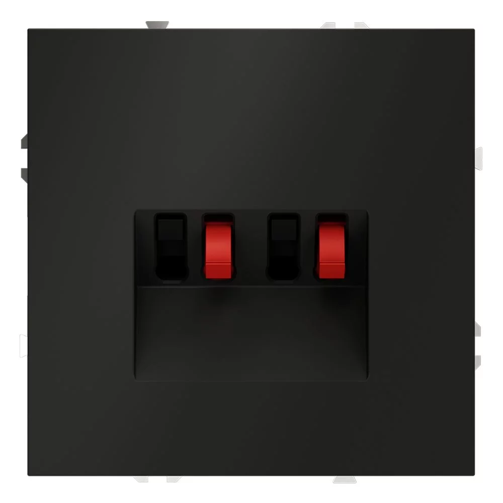 Розетка акустическая встраиваемая VOLTUM S70 4-местная, (черный матовый) VLS060308