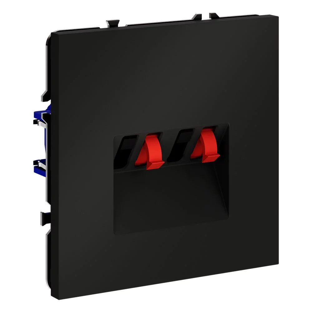 Розетка акустическая встраиваемая VOLTUM S70 4-местная, (черный матовый) VLS060308