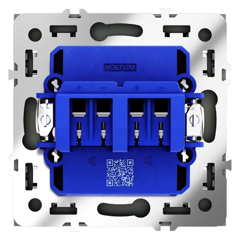 Розетка акустическая встраиваемая VOLTUM S70 4-местная, (черный матовый) VLS060308