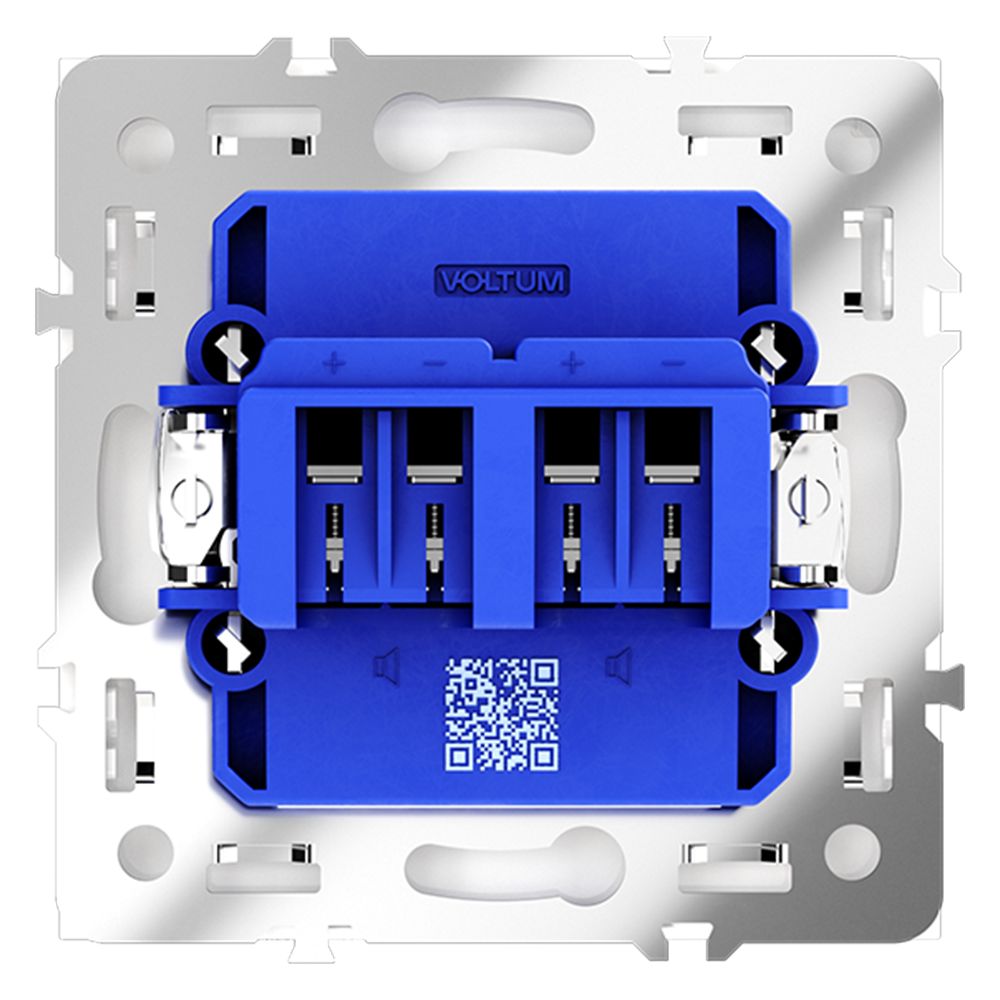 Розетка акустическая встраиваемая VOLTUM S70 4-местная, (кашемир) VLS060303