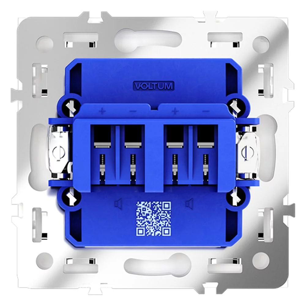 Розетка акустическая встраиваемая VOLTUM S70 4-местная, (кашемир) VLS060303