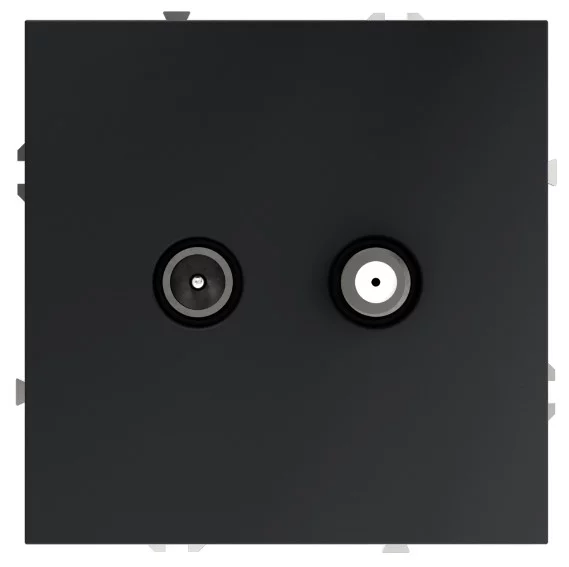 Розетка телевизионнная встраиваемая VOLTUM S70 оконечная TV+SAT, (графит) VLS060407