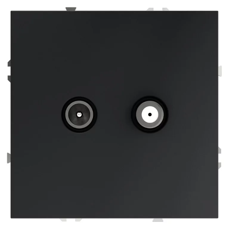 Розетка телевизионнная встраиваемая VOLTUM S70 оконечная TV+SAT, (графит) VLS060407