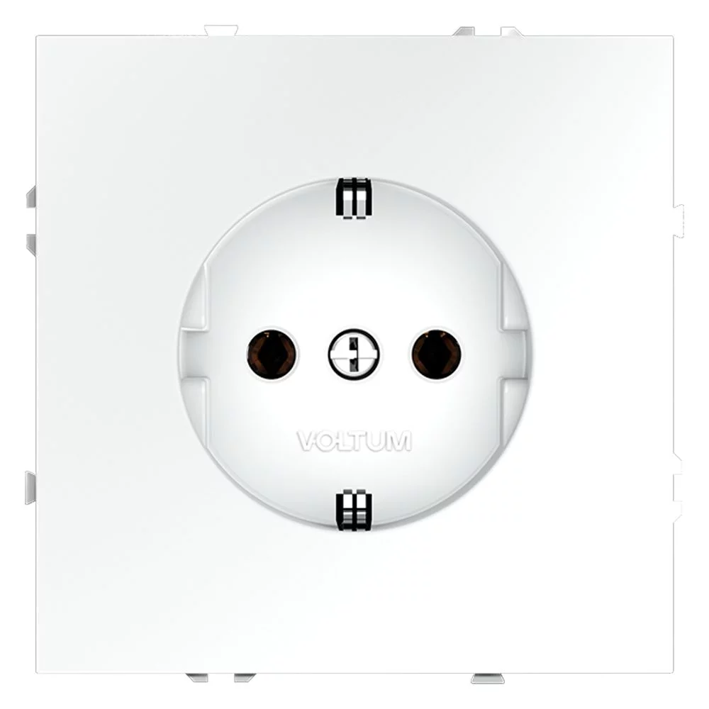 Розетка встраиваемая VOLTUM S70 с заземлением 16А, (белый матовый) VLS040102
