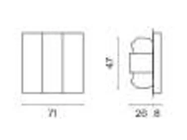 Выключатель встраиваемый VOLTUM S70 трехклавишный 10А, (черный матовый) VLS030108