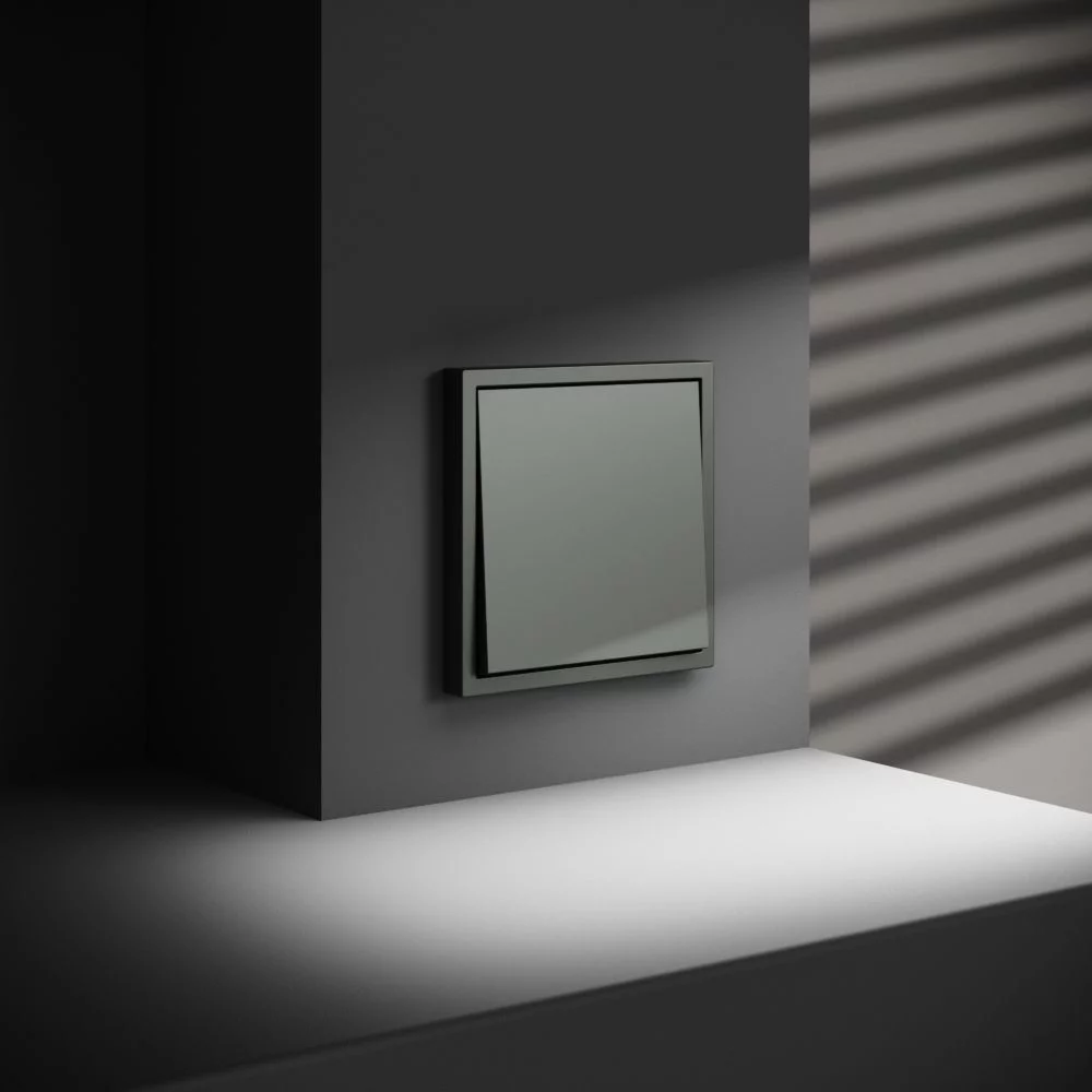 Проходной переключатель встраиваемый VOLTUM S70 одноклавишный 10А, (титан) VLS010306