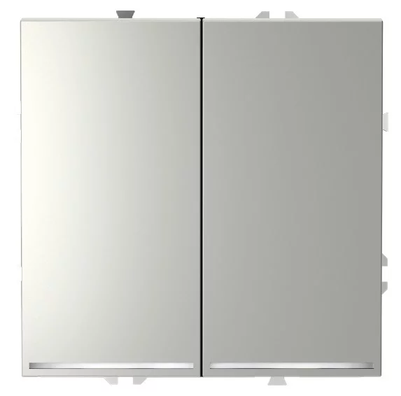 Выключатель встраиваемый VOLTUM S70 двухклавишный с подсветкой 10А, (сталь) VLS020205