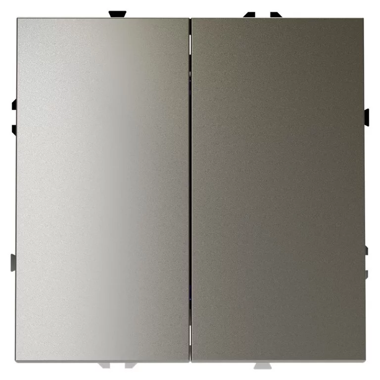 Выключатель с самовозвратом встраиваемый VOLTUM S70 двухклавишный 10А, (шелк) VLS020604