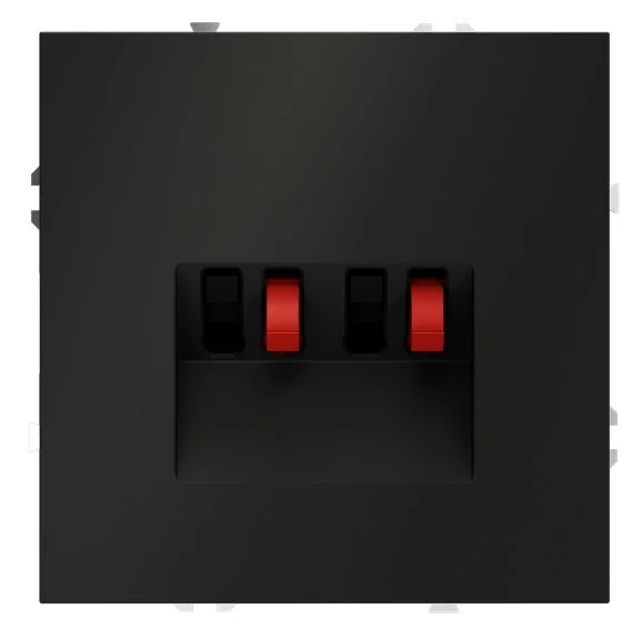 Розетка акустическая встраиваемая VOLTUM S70 4-местная, (черный матовый) VLS060308