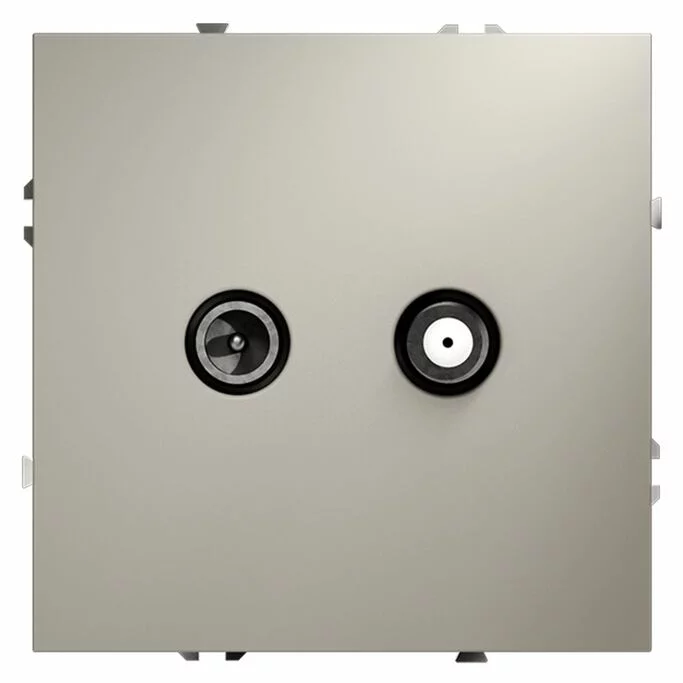 Розетка телевизионнная встраиваемая VOLTUM S70 оконечная TV+SAT, (кашемир) VLS060403
