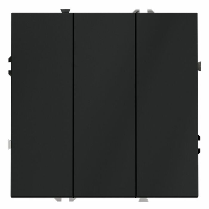 Выключатель встраиваемый VOLTUM S70 трехклавишный 10А, (графит) VLS030107