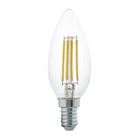 EGLO Лампа светодиодная филаментная "Cвеча", 4W (E14), 2700K, 350lm, прозрачный