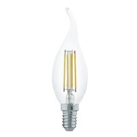 EGLO Лампа светодиодная филаментная "Свеча на ветру", 4W (Е14), 2700K, 350lm, прозрачный