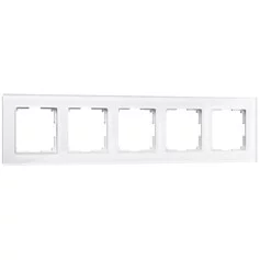 Werkel W0051101  Рамка на 5 постов Favorit (белый,стекло)