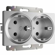 Werkel W1172006  Розетка двойная с заземлением (серебряный)