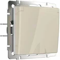 Werkel W1171203  Розетка влагозащ. с зазем. с защит. крышкой и шторками (слоновая кость)