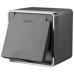 Werkel W5071204  Розетка влагозащ. с зазем. с защит. крышкой и шторками Gallant (графит рифленый)