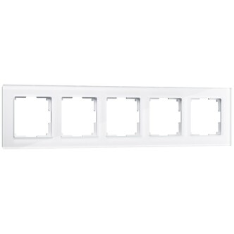 Werkel W0051101  Рамка на 5 постов Favorit (белый,стекло)