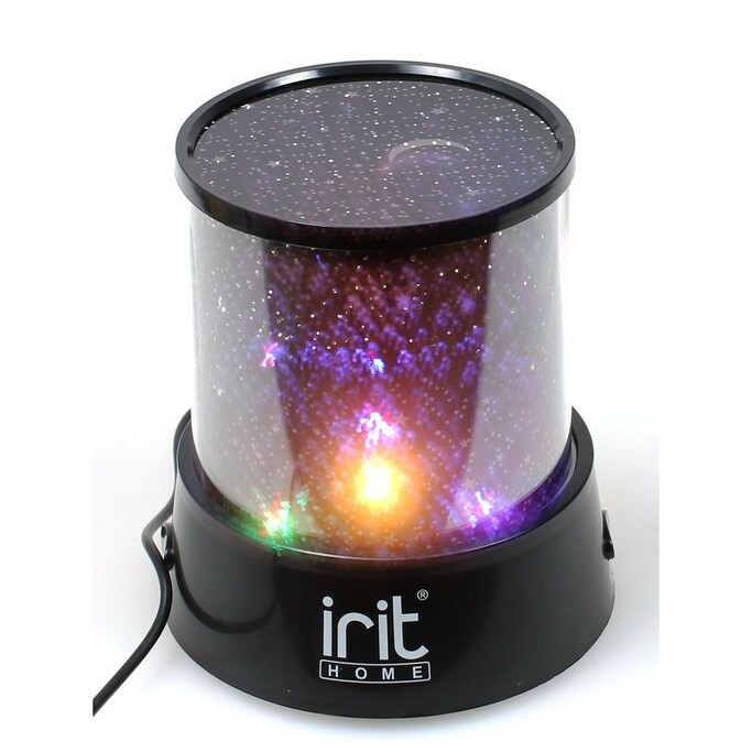 Ночник-проектор "Звездное небо" IRIT IRM-400, 4LED, пластик, 11*12см, 220V (AA*3шт не вход в компл) 
