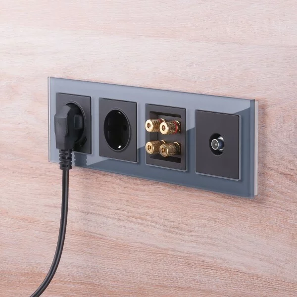 Werkel W0041115  Рамка на 4 поста Favorit (серый,стекло)