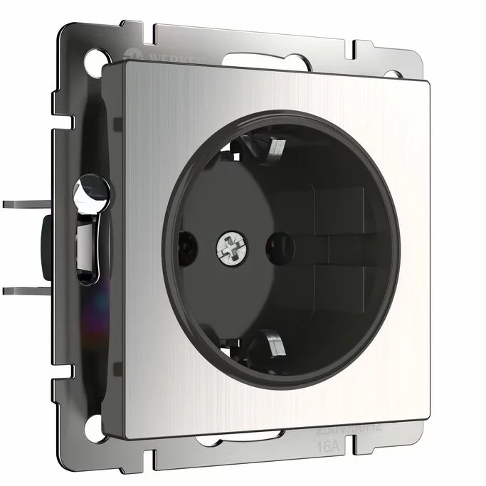 Werkel W1171002  Розетка с заземлением (глянцевый никель)