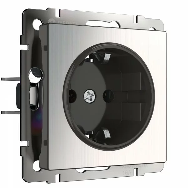 Werkel W1171002  Розетка с заземлением (глянцевый никель)