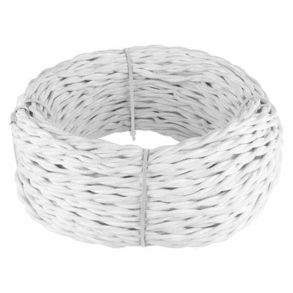 Werkel W6452501  Ретро кабель витой 2х1,5 (белый) 50 м Цена указана за 1 м