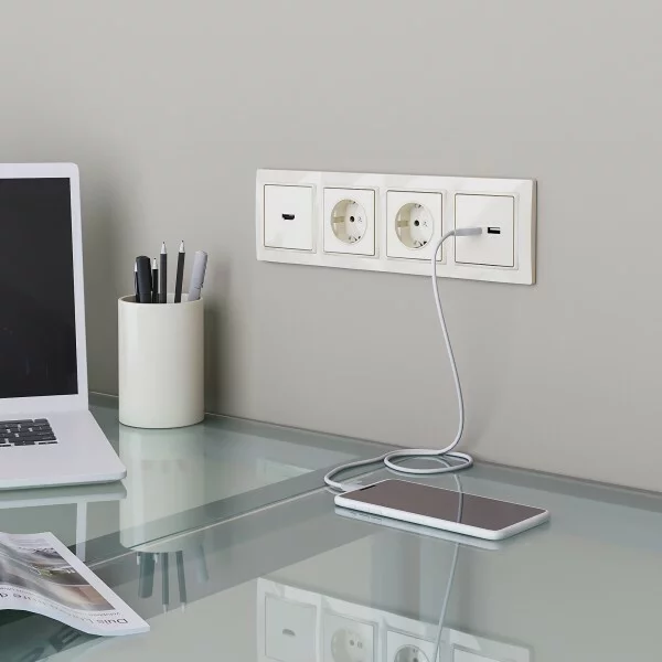 Werkel W0042003  Рамка на 4 поста Snabb basic (слоновая кость)