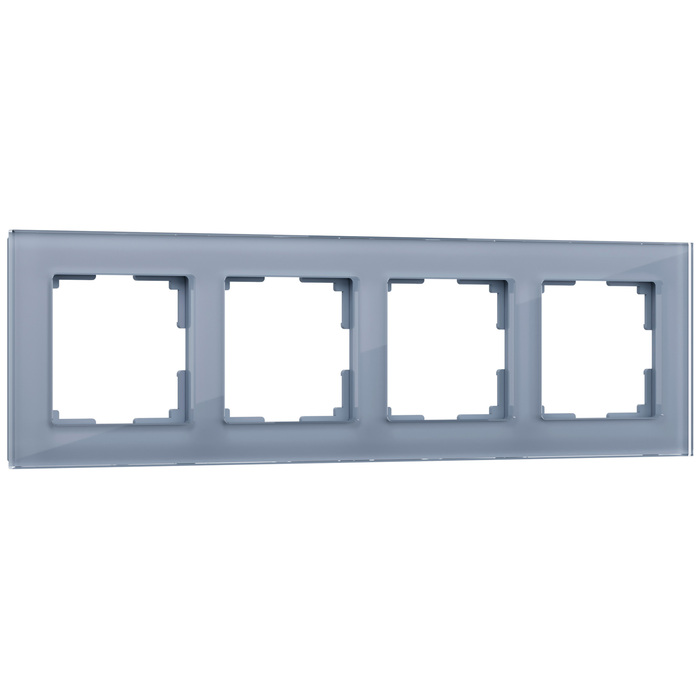 Werkel W0041115  Рамка на 4 поста Favorit (серый,стекло)