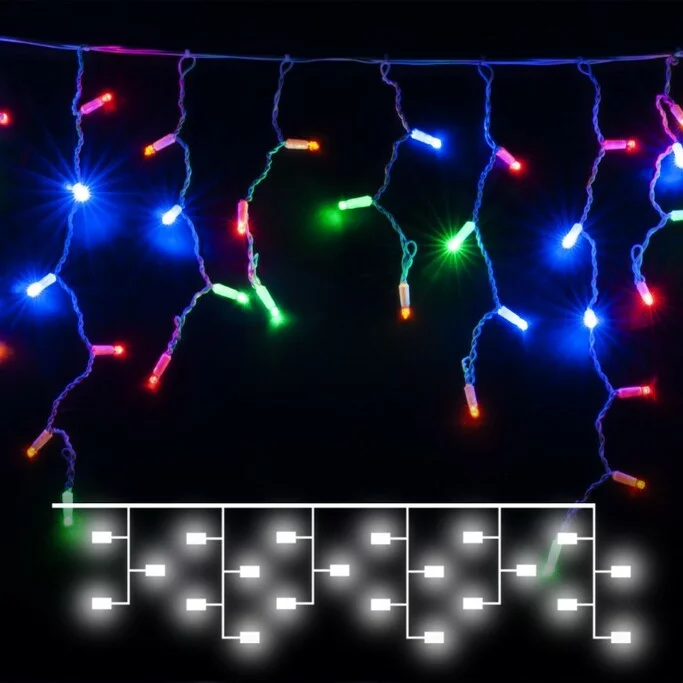 EUROSVET 100-101   гирлянда бытовая электрическая бахрома   мульти