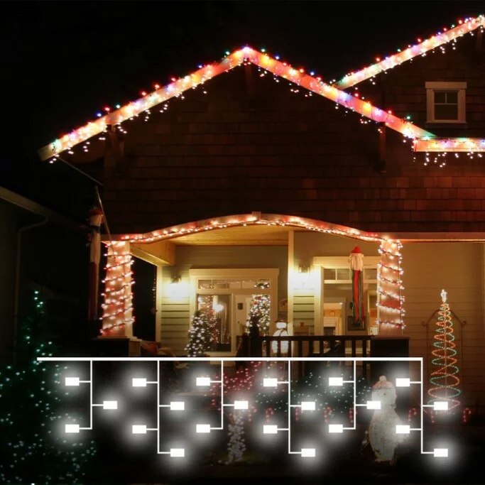 EUROSVET 100-101   гирлянда бытовая электрическая бахрома   мульти с эффектом мерцания