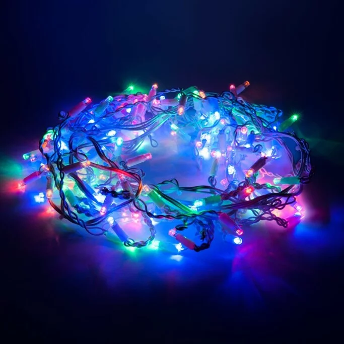 EUROSVET 100-101   гирлянда бытовая электрическая бахрома   мульти с эффектом мерцания