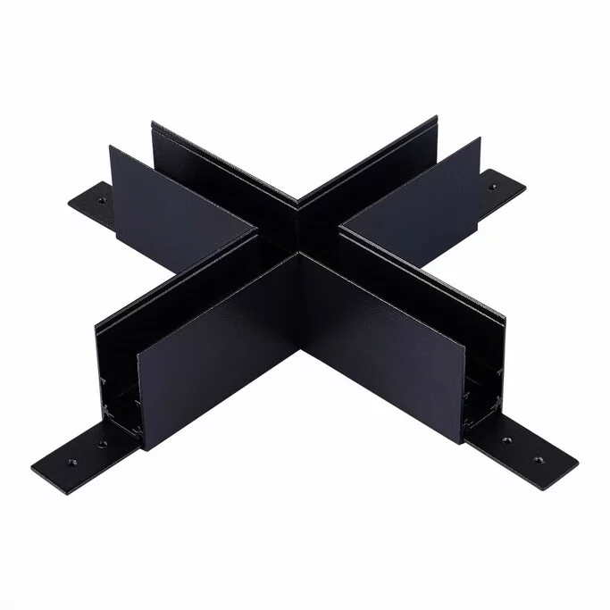 ST007.489.00 Коннектор X-образный для подвесного   накладного магнитного  шинопровода ST-Luce Черный